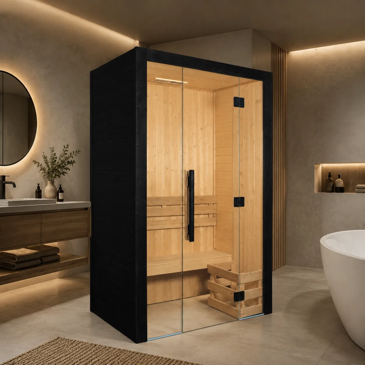 SIP-I044 Traditional Indoor Sauna — 150 × 90 × 210 cm